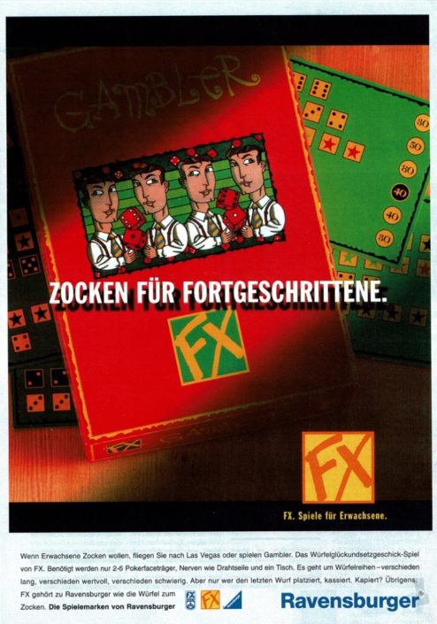 FX (Ravensburger) - B2C-Produktanzeige "Gambler" I Agentur: Klaar Kiming