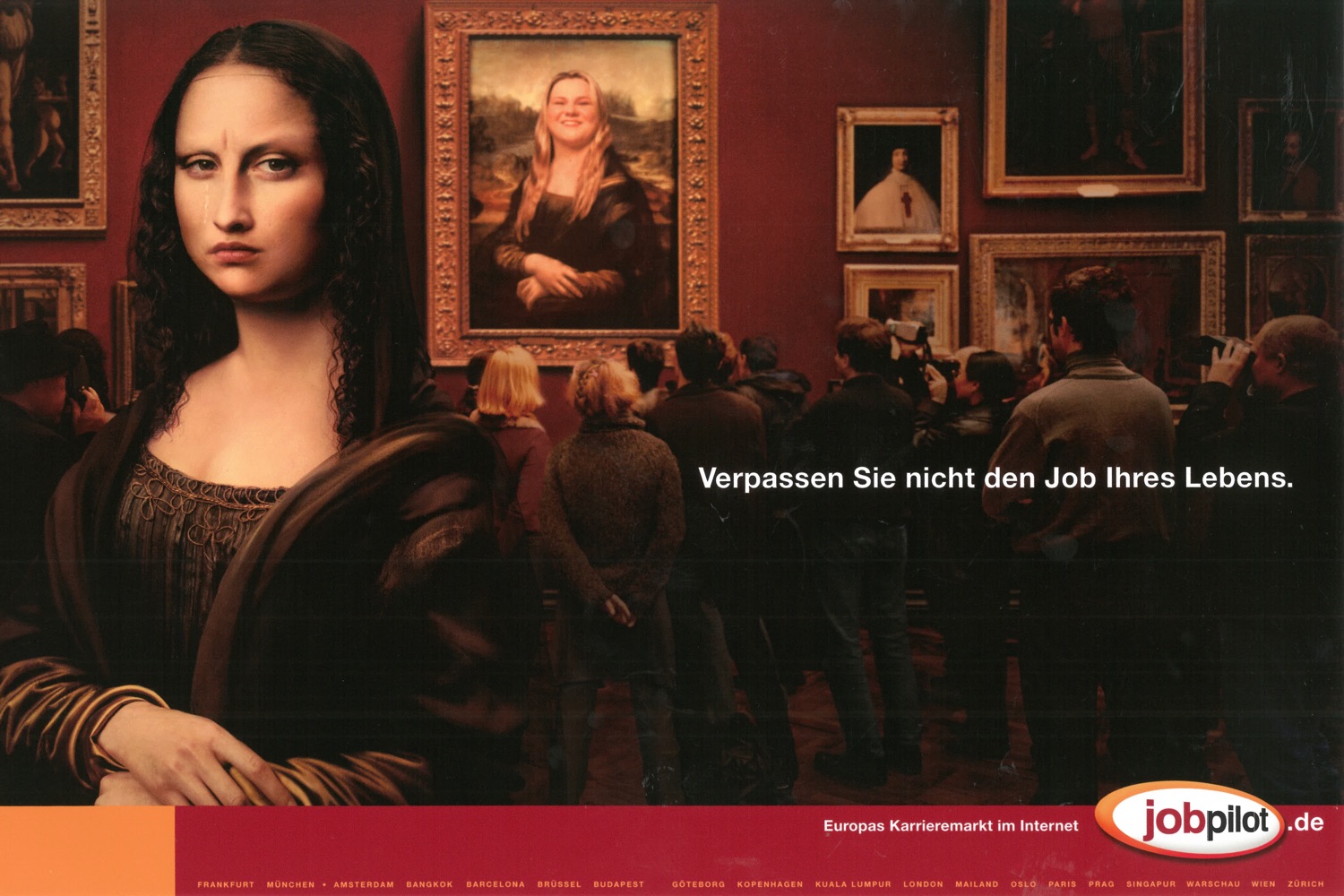 jobpilot - B2C-Awareness Kampagne (Relaunch) I Motiv: "Mona Lisa" 2/1-Seite I Agentur: Ogilvy